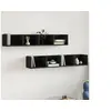 Image de Armoires Murales 2 pcs, Etagères Suspendues avec Rangement, Meubles Flottants de Salon Salle de Séjour, Moderne, Noir 840446