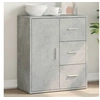 Image de Buffet, Armoire Latérale, Meuble de Rangement, Organisateur de Salon Salle de Séjour Intérieur, Moderne, Gris Béton 840474