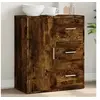 Image de Buffet, Armoire Latérale, Meuble de Rangement, Organisateur de Salon Salle de Séjour Intérieur, Moderne, Chêne Fumé 840475