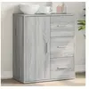Image de Buffet, Armoire Latérale, Meuble de Rangement, Organisateur de Salon Salle de Séjour Intérieur, Moderne, Sonoma Gris 840476