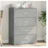 Image de Buffet, Armoire Latérale avec Tiroirs, Meuble de Rangement Salon Salle de Séjour Intérieur, Moderne, Gris Béton Bois 840502