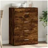 Image de Buffet, Armoire Latérale avec Tiroirs, Meuble de Rangement Salon Salle de Séjour Intérieur, Moderne, Chêne Fumé Bois 840503