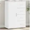 Image de Buffet blanc 60x31x84 cm bois d'ingénierie, armoire de rangement, meuble d'entrée, meuble d'appoint, meuble de 840506