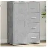 Image de Buffet gris béton 60x31x84 cm bois d'ingénierie, armoire de rangement, meuble d'entrée, meuble d'appoint, meuble de 840509