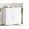 Image de Buffet, Armoire Latérale avec Tiroirs et Portes, Meuble de Rangement Salon Salle de Séjour Intérieur, Moderne, Blanc 840520