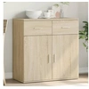 Image de Buffet, Armoire Latérale avec Tiroirs et Portes, Meuble de Rangement Salon Salle de Séjour Intérieur, Moderne, Chêne 840522