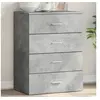 Image de Buffet, Armoire Latérale avec Tiroirs, Meuble de Rangement Salon Salle de Séjour Intérieur, Moderne, Gris Béton Bois 840530
