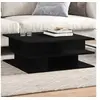 Image de Table basse noir 70x70x29 cm bois d'ingénierie, table latérale, table de salon, table d'accent, bout de canapé, table 840745