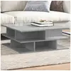 Image de Table basse gris béton 70x70x29 cm bois d'ingénierie, table latérale, table de salon, table d'accent, bout de canapé, 840747