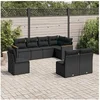 Image de Salon de jardin modulable resine tressee noir 8 pieces x 61.5 x 69 8 personnes