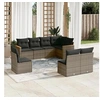 Image de Salon de jardin modulable resine tressee gris 8 pieces x 61.5 x 69 8 personnes
