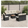 Image de Salon de Jardin avec Coussins 9 pcs, Canapés de Terrasse, Ensemble de Meubles de Patio, Mobilier d'Extérieur, Noir 3226049
