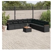 Image de Salon de jardin modulable resine tressee noir 10 pieces x 61.5 x 69 10 personnes