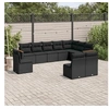 Image de Salon de Jardin avec Coussins 10 pcs, Canapés de Terrasse, Ensemble de Meubles de Patio, Mobilier d'Extérieur, Noir 3226069