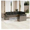 Image de Salon de Jardin avec Coussins 10 pcs, Canapés de Terrasse, Ensemble de Meubles de Patio, Mobilier d'Extérieur, Gris 3226074