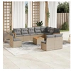 Image de Salon de jardin modulable rotin beige 11 pieces x 61.5 x 69 10 personnes