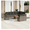 Image de Salon de jardin modulable resine tressee gris 11 pieces x 61.5 x 69 10 personnes