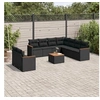 Image de Salon de jardin modulable resine tressee noir 10 pieces x 61.5 x 69 9 personnes