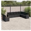 Image de Salon de Jardin avec Coussins 10 pcs, Canapés de Terrasse, Ensemble de Meubles de Patio, Mobilier d'Extérieur, Noir 3226111