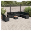 Image de Salon de Jardin avec Coussins 11 pcs, Canapés de Terrasse, Ensemble de Meubles de Patio, Mobilier d'Extérieur, Noir 3226118