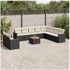 Image de Salon de Jardin avec Coussins 11 pcs, Canapés de Terrasse, Ensemble de Meubles de Patio, Mobilier d'Extérieur, Noir 3226119