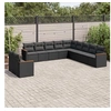 Image de Salon de jardin modulable resine tressee noir 11 pieces x 61.5 x 69 11 personnes