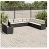 Image de Salon de Jardin avec Coussins 11 pcs, Canapés de Terrasse, Ensemble de Meubles de Patio, Mobilier d'Extérieur, Noir 3226126