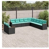 Image de Salon de jardin modulable GENERIQUE 11 pieces resine tressee noir 62 x 62 x 69 cm