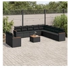 Image de Salon de Jardin avec Coussins 12 pcs, Canapés de Terrasse, Ensemble de Meubles de Patio, Mobilier d'Extérieur, Noir 3226132