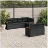 Image de Salon de jardin modulable rotin noir 7 pieces x 61.5 x 69 7 personnes