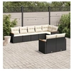 Image de Salon de Jardin avec Coussins 8 pcs, Canapés de Terrasse, Ensemble de Meubles de Patio, Mobilier d'Extérieur, Noir 3226147