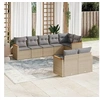 Image de Salon de jardin modulable resine tressee beige 8 pieces x 61.5 x 69 8 personnes