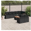 Image de Salon de Jardin avec Coussins 9 pcs, Canapés de Terrasse, Ensemble de Meubles de Patio, Mobilier d'Extérieur, Noir 3226153