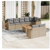 Image de Salon de jardin modulable rotin 8 personnes beige 62 x 61.5 x 69 cm 9 pieces