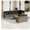 Image de Salon de jardin modulable resine tressee gris 9 pieces x 61.5 x 69 8 personnes