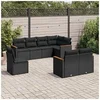 Image de Salon de Jardin avec Coussins 8 pcs, Canapés de Terrasse, Ensemble de Meubles de Patio, Mobilier d'Extérieur, Noir 3226160