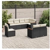 Image de Salon de Jardin avec Coussins 8 pcs, Canapés de Terrasse, Ensemble de Meubles de Patio, Mobilier d'Extérieur, Noir 3226161