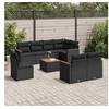Image de Salon de Jardin avec Coussins 9 pcs, Canapés de Terrasse, Ensemble de Meubles de Patio, Mobilier d'Extérieur, Noir 3226167