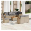 Image de Salon de jardin modulable 9 pieces 8 personnes beige 62 x 61.5 x 69 cm resine tressee