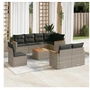 Image de Salon de Jardin avec Coussins 9 pcs, Canapés de Terrasse, Ensemble de Meubles de Patio, Mobilier d'Extérieur, Gris 3226172