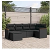 Image de Salon de jardin modulable resine tressee noir 6 pieces x 61.5 x 69 6 personnes