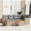Image de Salon de jardin modulable rotin 6 personnes 7 pieces