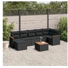 Image de Salon de jardin modulable resine tressee noir 8 pieces x 61.5 x 69 7 personnes