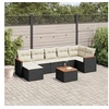 Image de Salon de Jardin avec Coussins 8 pcs, Canapés de Terrasse, Ensemble de Meubles de Patio, Mobilier d'Extérieur, Noir 3226196