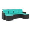 Image de Salon de jardin modulable GENERIQUE noir resine tressee 6 pieces 62 x 55 x 69 cm