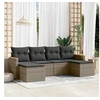 Image de Salon de jardin modulable resine tressee gris 6 pieces x 61.5 x 69 6 personnes