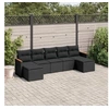 Image de Salon de Jardin avec Coussins 7 pcs, Canapés de Terrasse, Ensemble de Meubles de Patio, Mobilier d'Extérieur, Noir 3226230