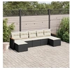 Image de Salon de Jardin avec Coussins 7 pcs, Canapés de Terrasse, Ensemble de Meubles de Patio, Mobilier d'Extérieur, Noir 3226231
