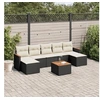 Image de Salon de Jardin avec Coussins 8 pcs, Canapés de Terrasse, Ensemble de Meubles de Patio, Mobilier d'Extérieur, Noir 3226238