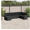 Image de Salon de Jardin avec Coussins 8 pcs, Canapés de Terrasse, Ensemble de Meubles de Patio, Mobilier d'Extérieur, Noir 3226244